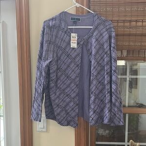 Purple Plaid Cardigan